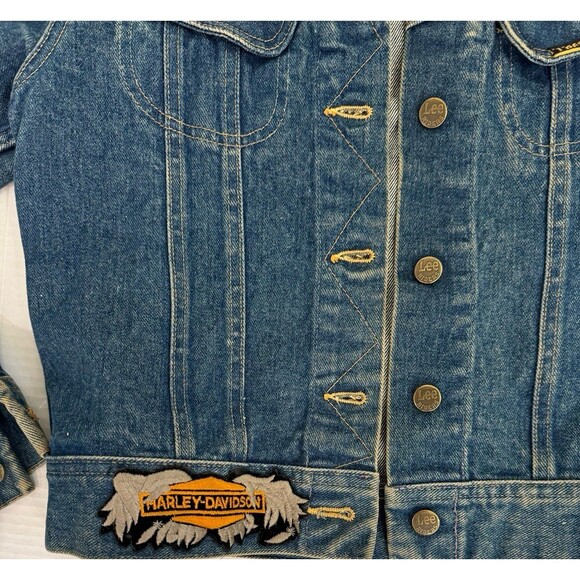 Vtg 70s LEE 101-J Denim Jacket Chore Work Riders Western Cowboy Blue Barn Sz 7/8 - Picture 2 of 9